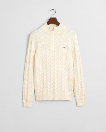 Πουλόβερ Βαμβακερό Half-Zip Με Cable Πλέξη GANT